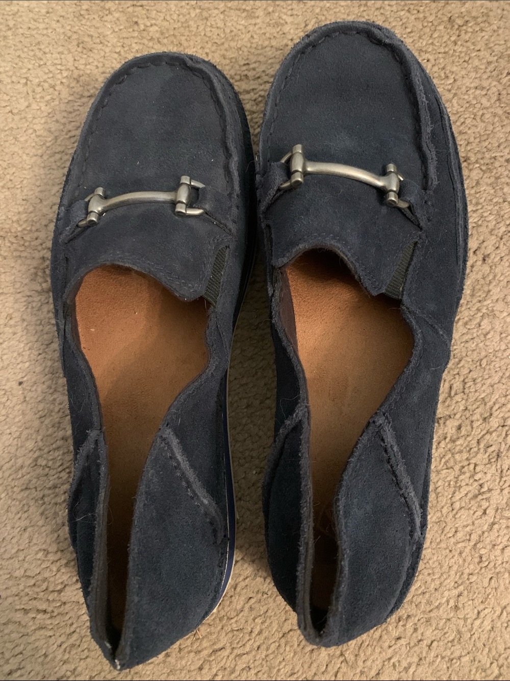 Ariat Navy Suede Bit-Detail Slip-On Loafers